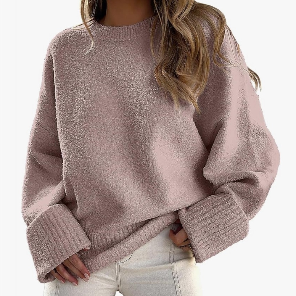 ANRABESS Women's Oversized Sweater - grey purple